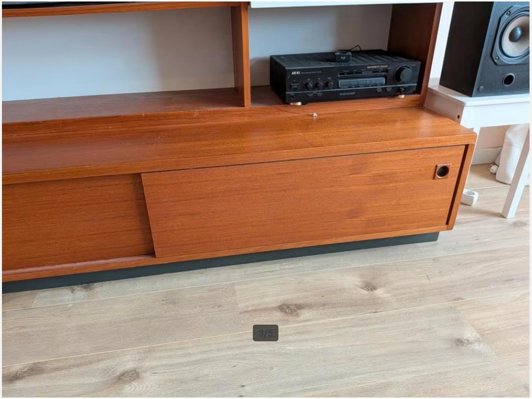 Vintage teak wandmeubel