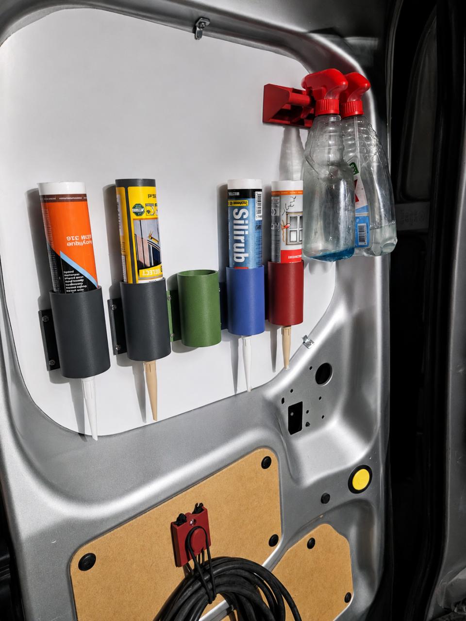 Kitkokerhouders wandhouder voor werkbus / garage / werkplaats