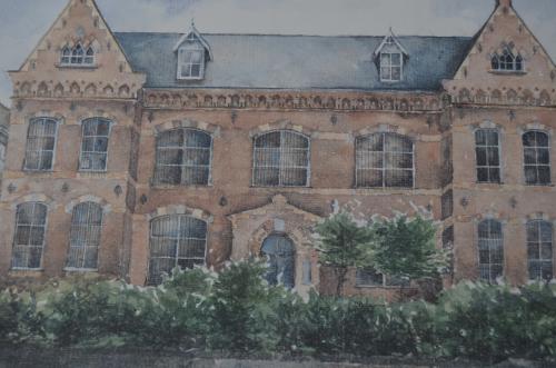 Aquarel Oude gevangenis Middelburg Fiona Hanley '82.