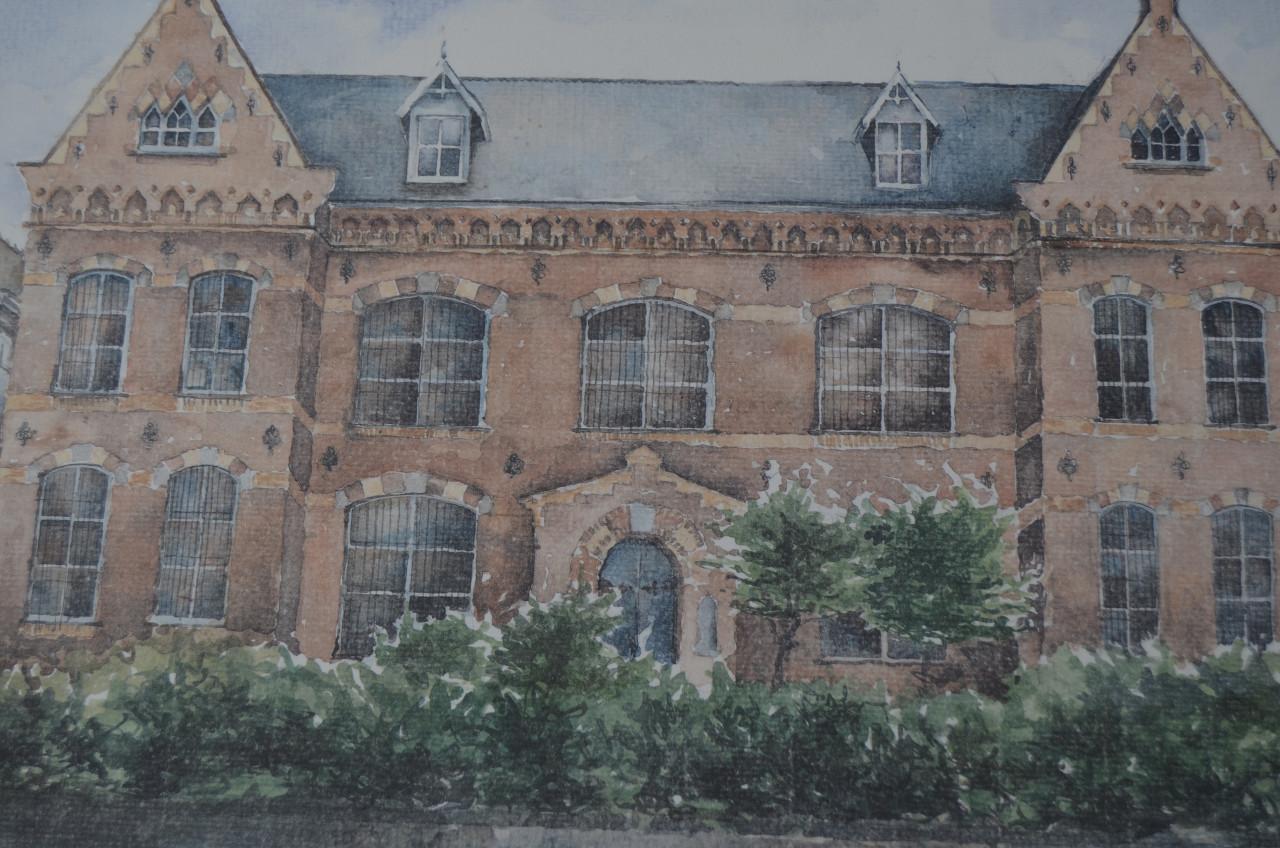 Aquarel Oude gevangenis Middelburg Fiona Hanley '82.