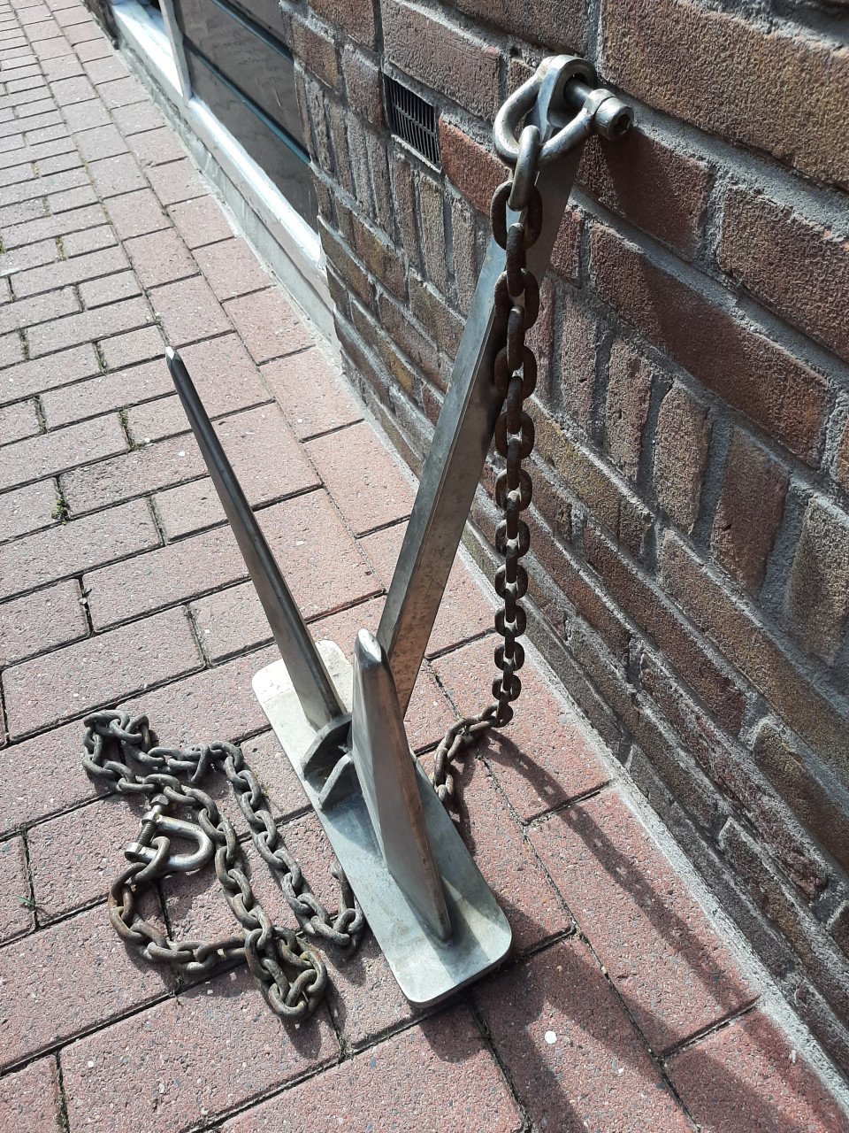 Roestvrijstaal klapanker voor boot incl ketting
