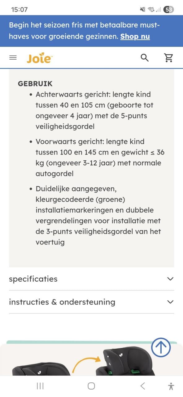 Autostoeltje Joie zgan