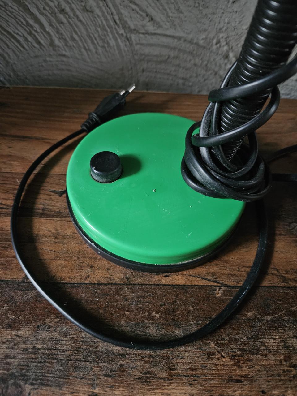 Vintage Bureaulamp Geel/Groen - Flexibele Zwanenhals