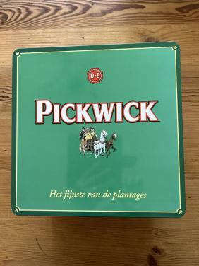 Groot Pickwick blik. D.E Thee blik