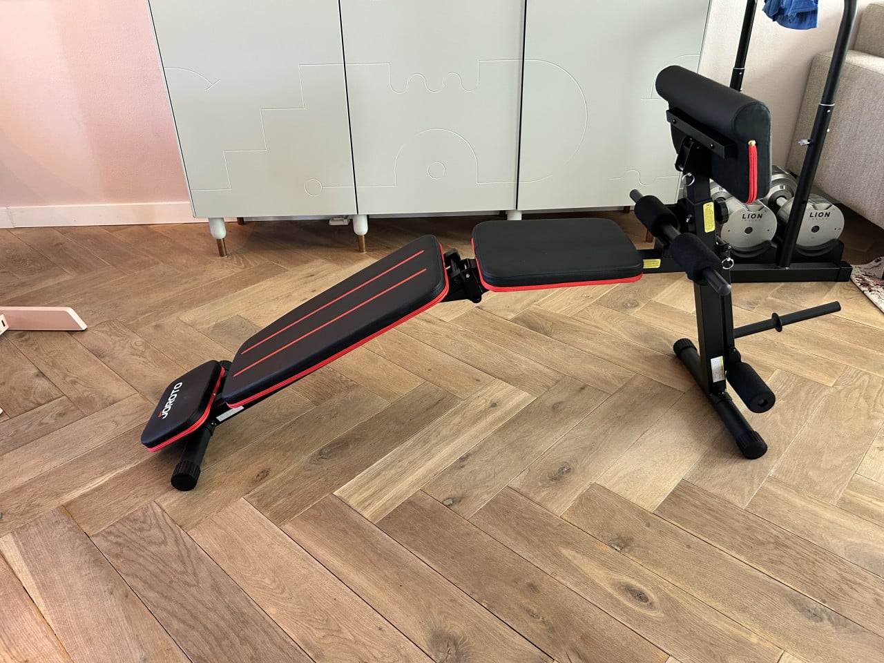 Opvouwbaar en verstelbare fitness bank