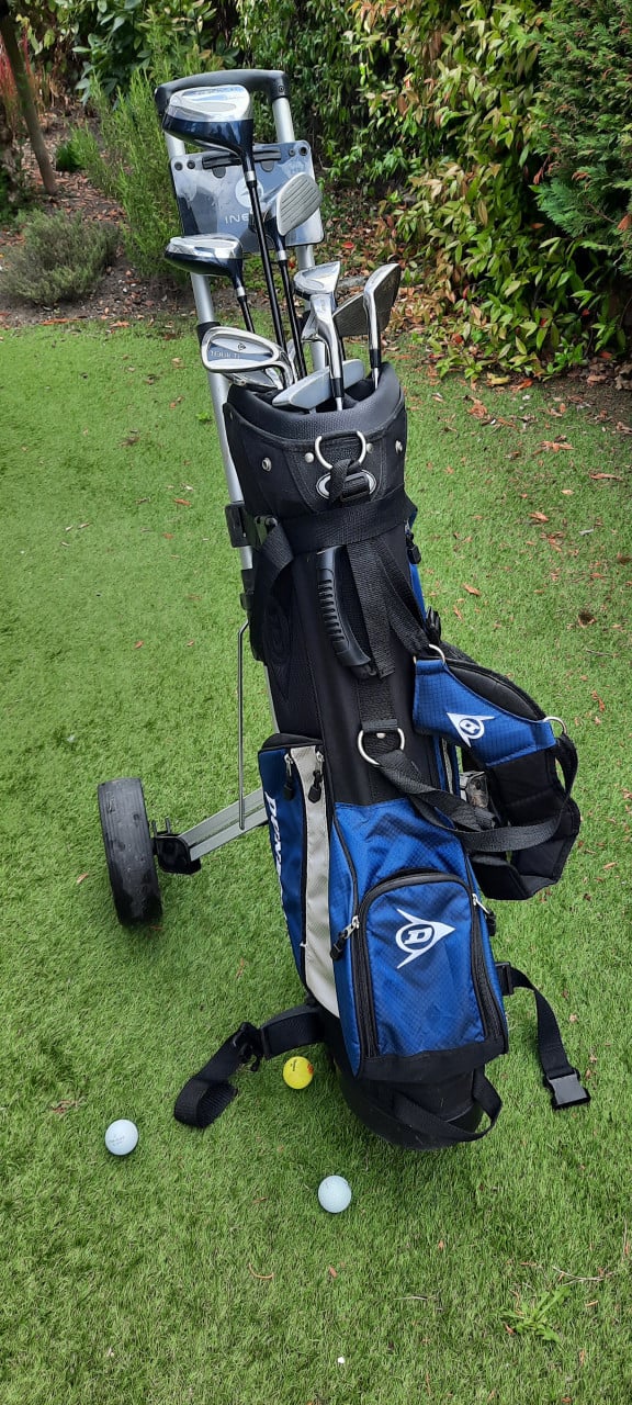 Complete golfset Dunlop Ti1 met Trolley en leren tas