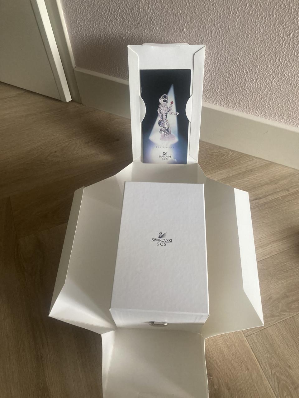 Swarovski harlekijn met display en plaquette