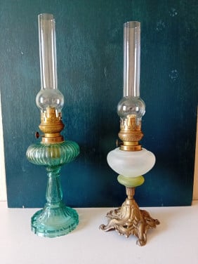 2 olielampen van rond1900