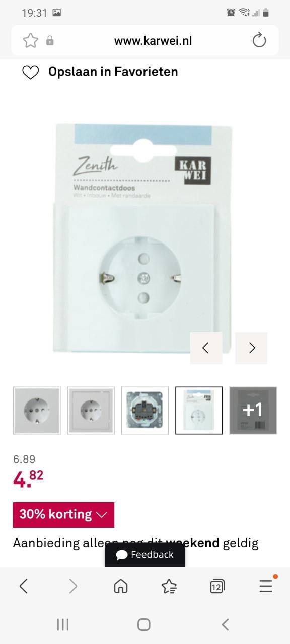 Stopcontacten (wandcontactdozen) en afdekraam Nieuw!