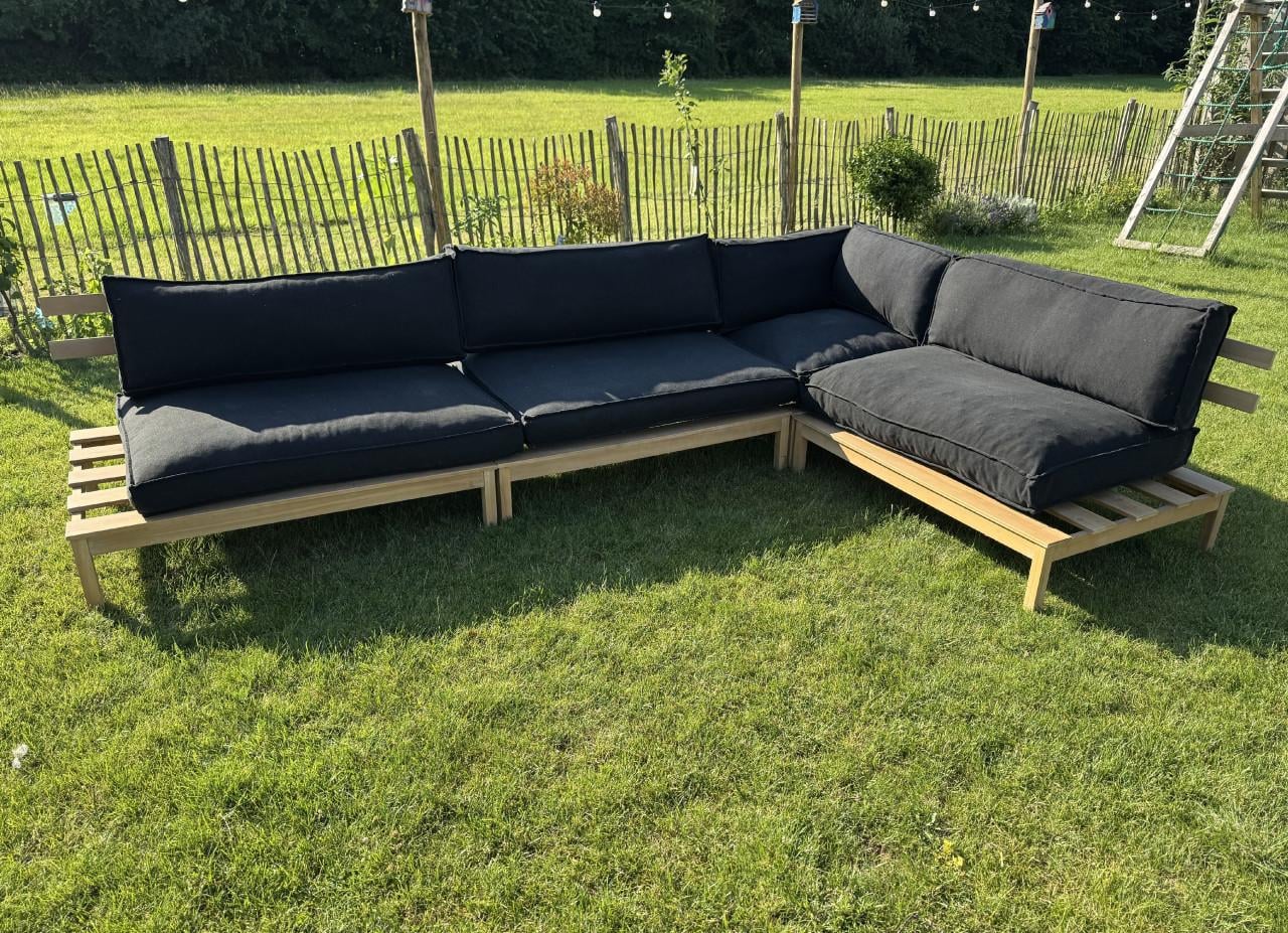 Palletkussen loungebank incl. onderstellen (buiten)