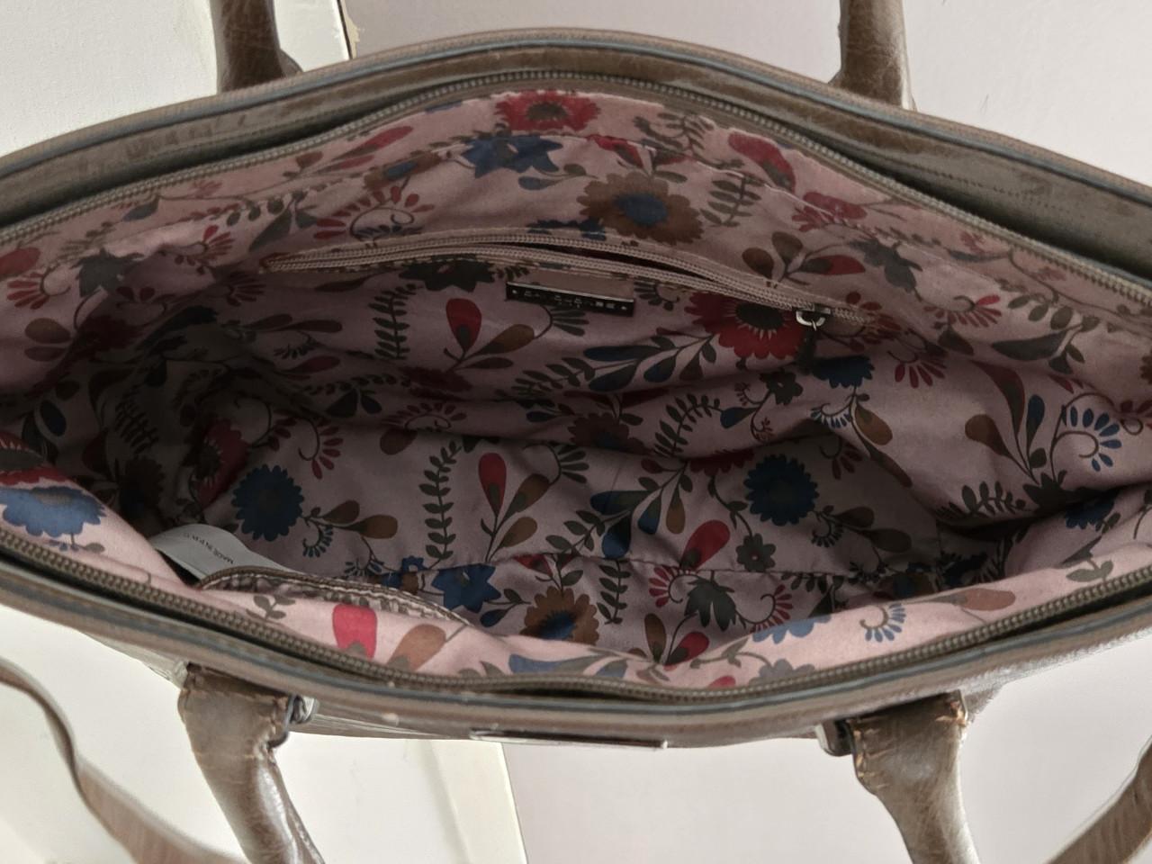 Bruine casual handtas met krokodillenprint David Jones  L38xB13.5xH28.5 cm