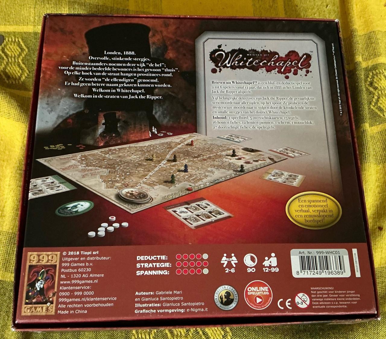 Brieven uit Whitechapel  bordspel 999games Jack The Ripper