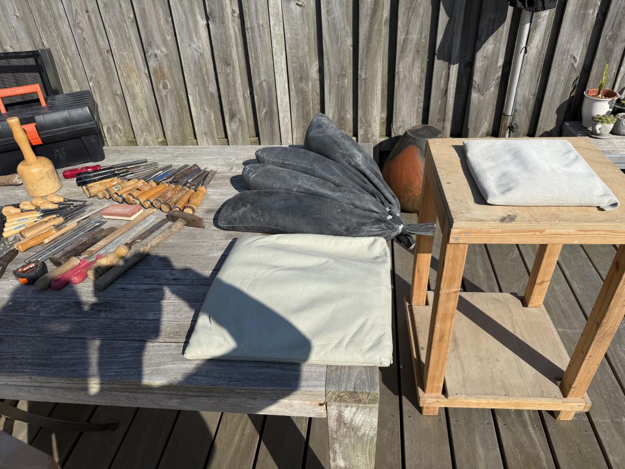 Gereedschap voor beeldhouwen , steen en hout