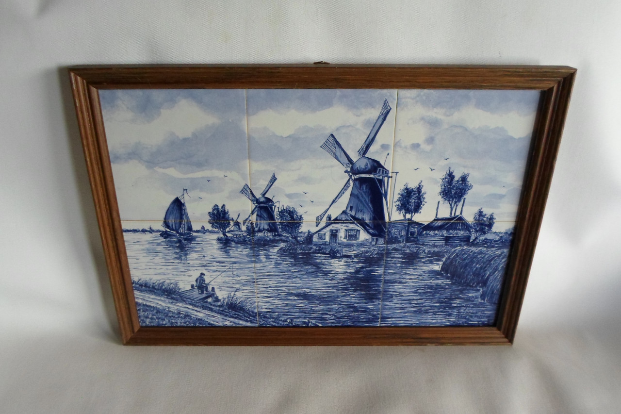 Tegeltableau Delft Molen Visser