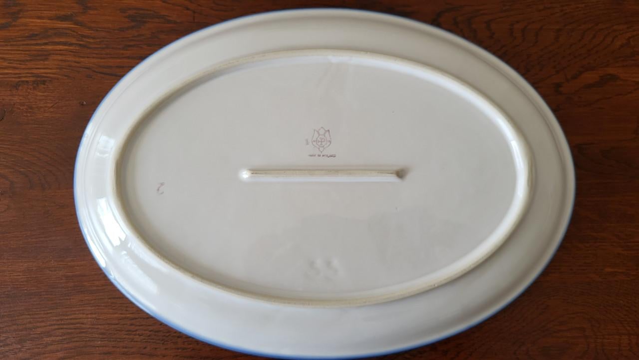 Pools aardewerk (Pruszkow) schaal ovaal 33,5 x 23,5 cm
