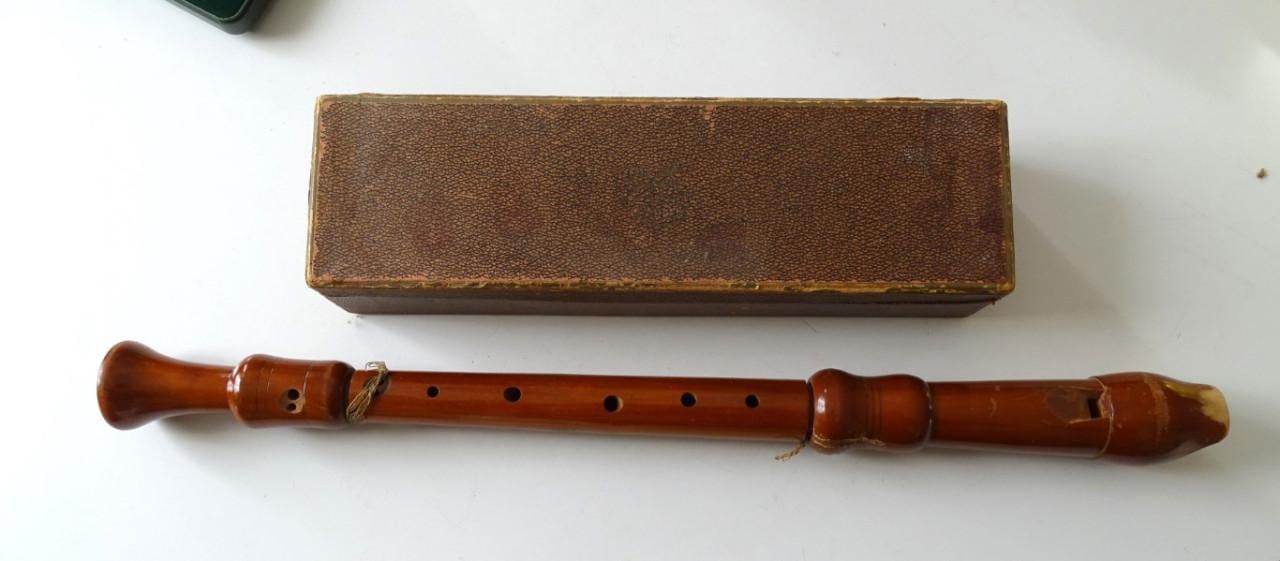 Vintage Houten Johannes Adler Alt Blokfluit barok OPKNAPPER