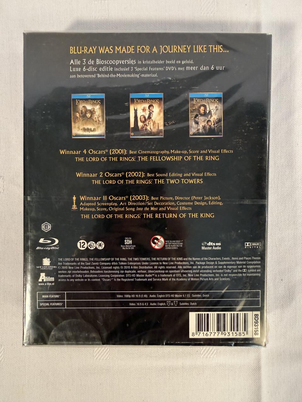 Originele Blu-ray Trilogy van The Lord of the Rings.