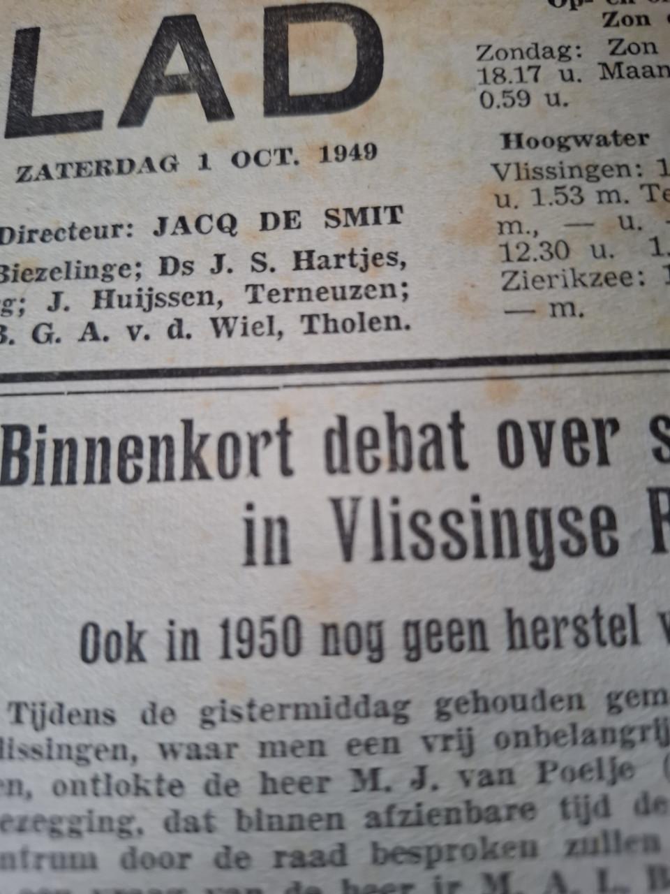 Zeeuwse krant 1949
