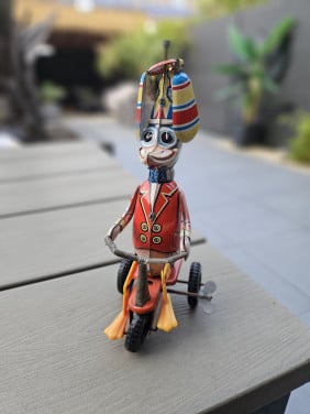 Vintage blikken (Duck on bike)opwindspeelgoed jaren 80....