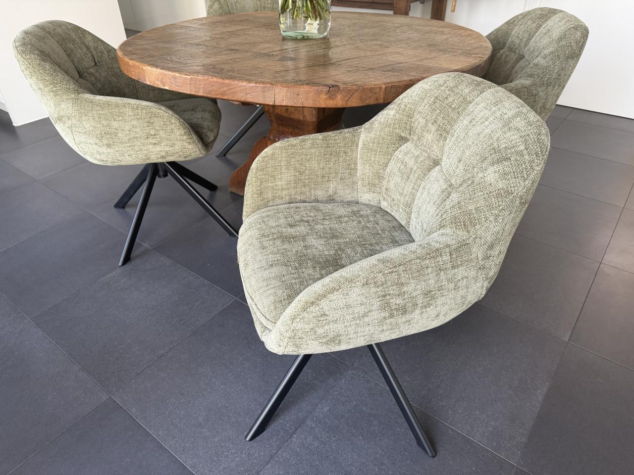 Groene industriële draaistoelen - set van 4 ZGAN