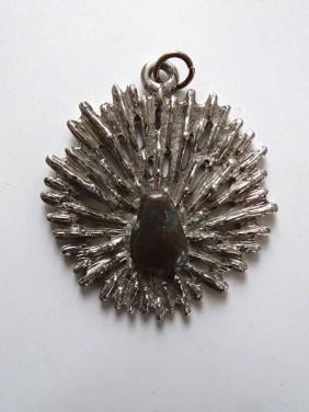 Brutalistische hanger met agaat studiojuweel 1960–1980