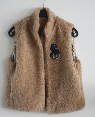 Bruine fluffy bodywarmer