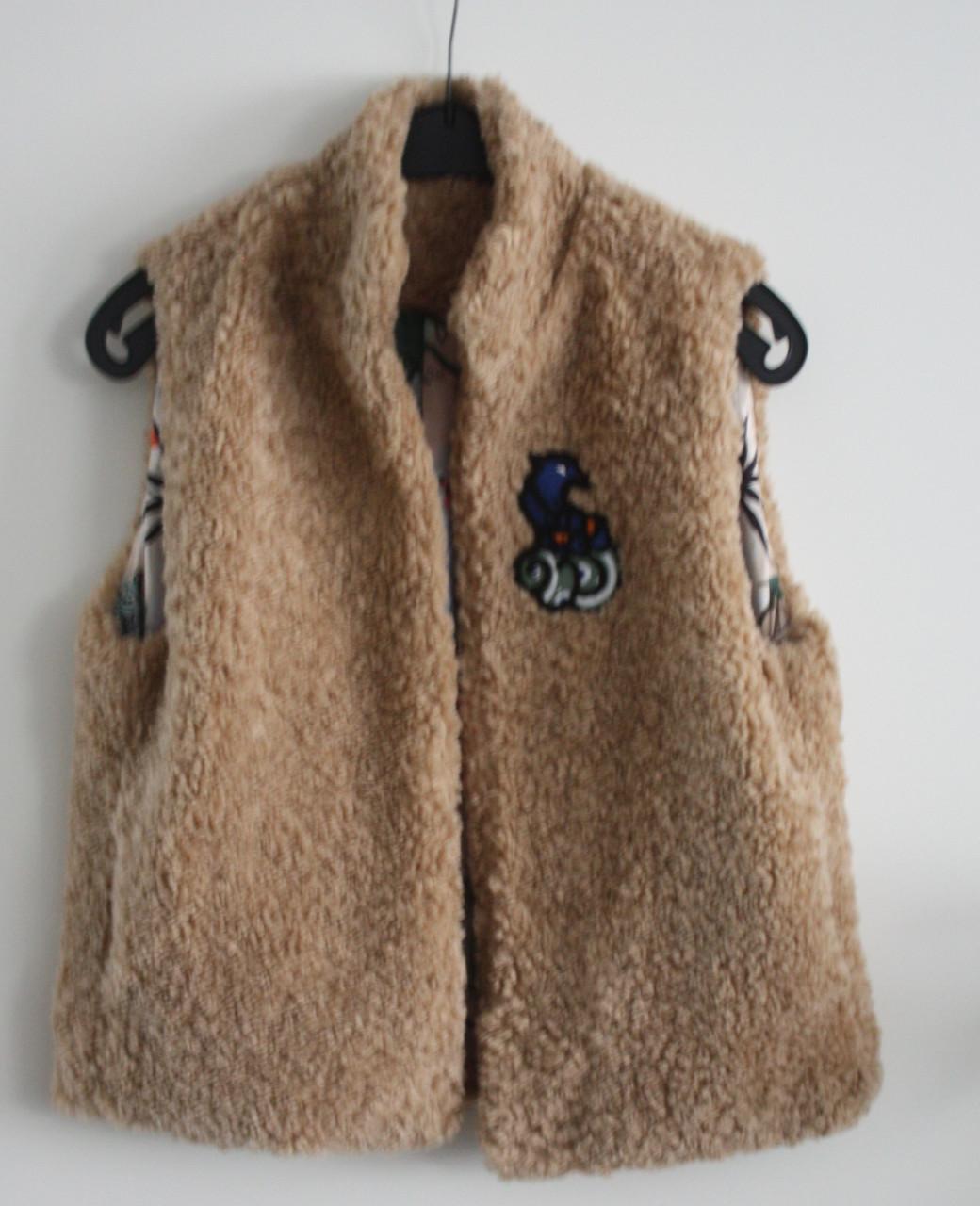 Bruine fluffy bodywarmer