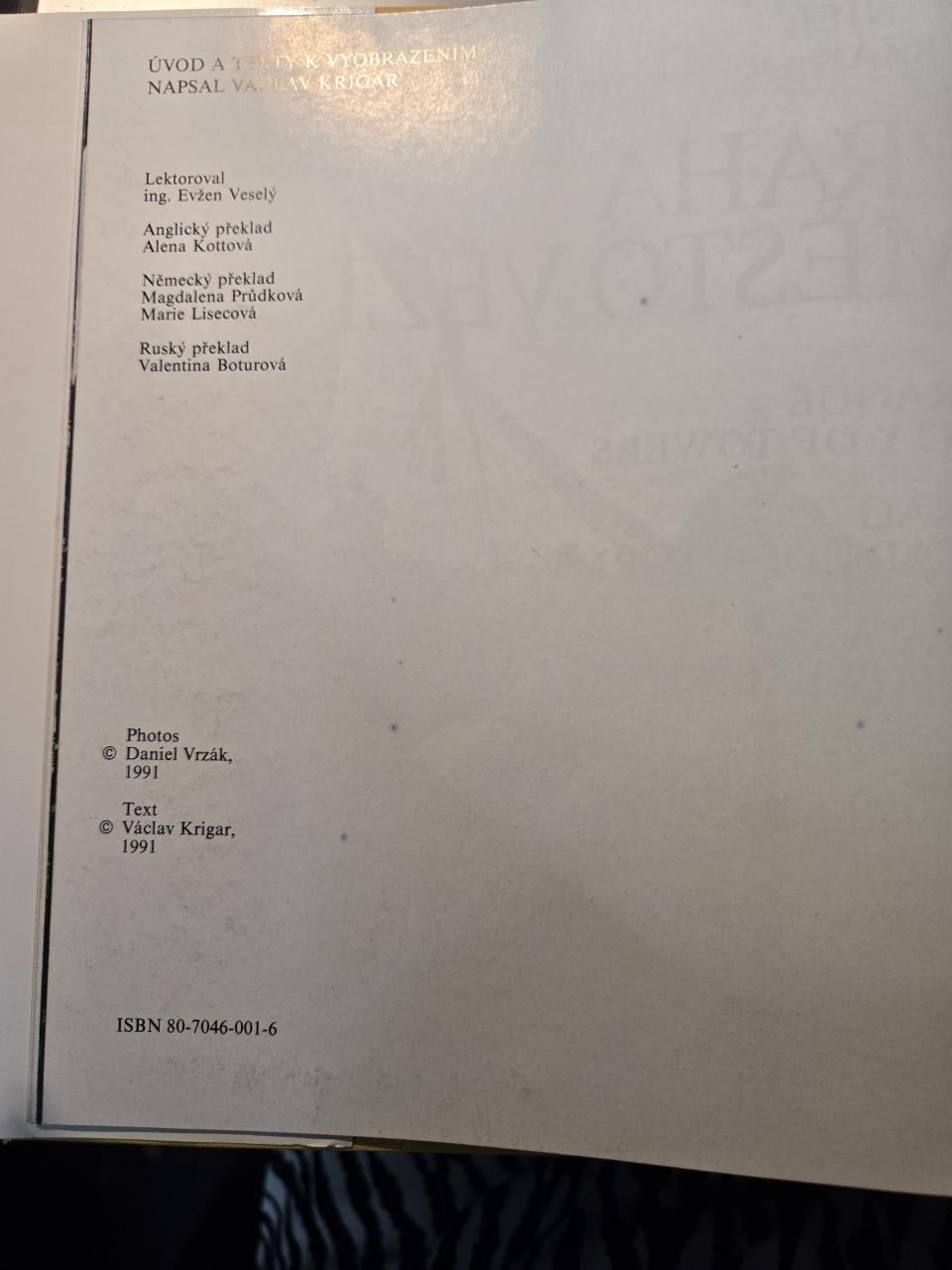 Fotoboek :Praha Město Věží (Praag Stad van Torens) van Daniel Vrzák, 1992