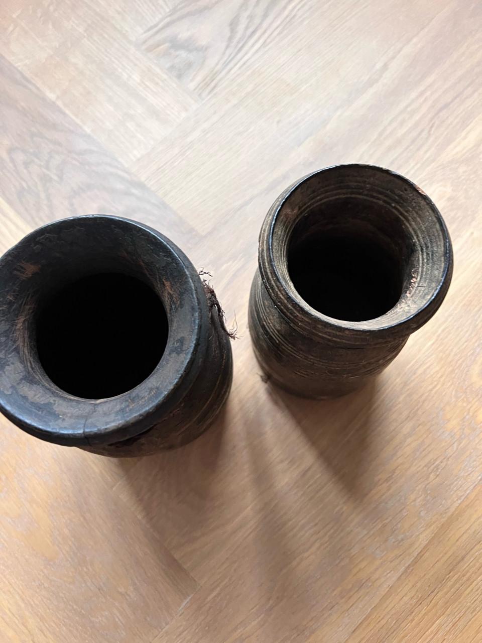 Set houten kruikjes
