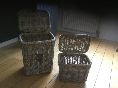 Rieten opbergmand 2 stuks