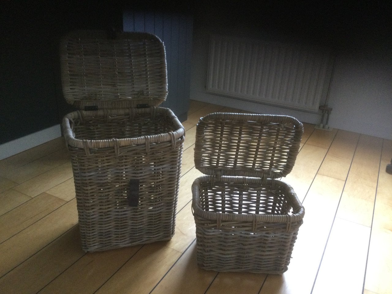 Rieten opbergmand 2 stuks