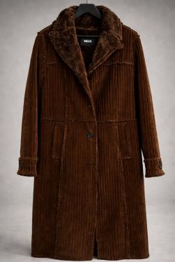 Bruine corduroy mantel