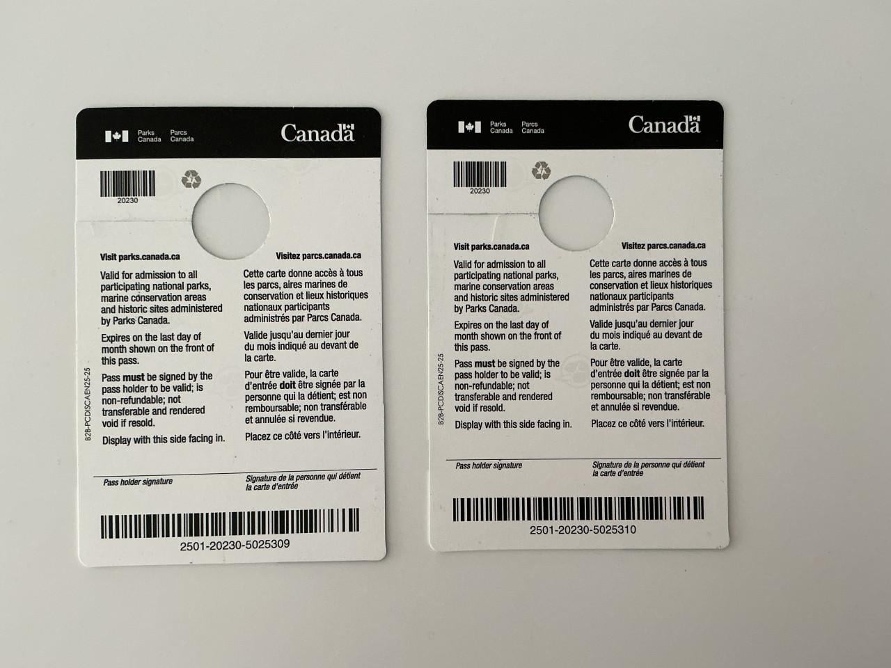 Toegangsbewijs Canada nationale parken