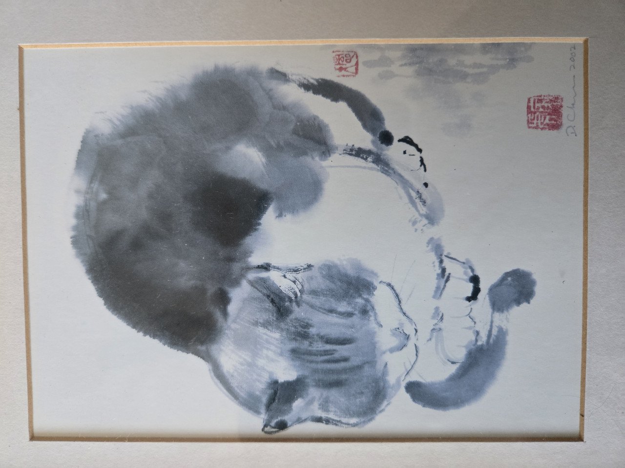 Kunst Chen Dehong Chinese katten drieluik 2001-2002