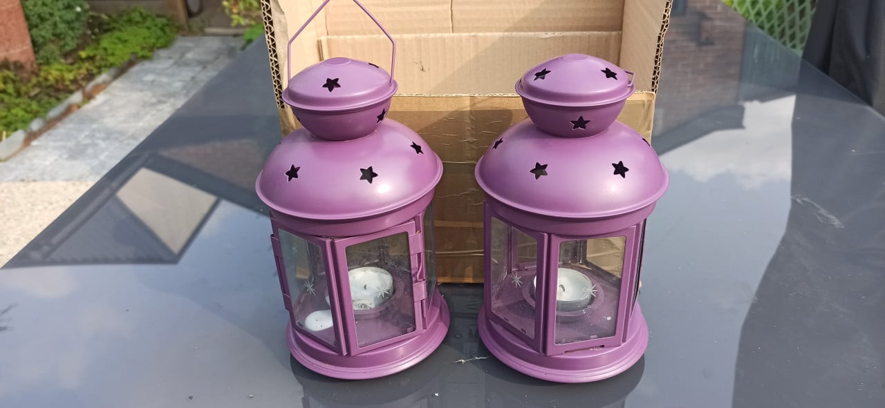 IKEA ROTERA lantaarn + ong 165 theelichtjes