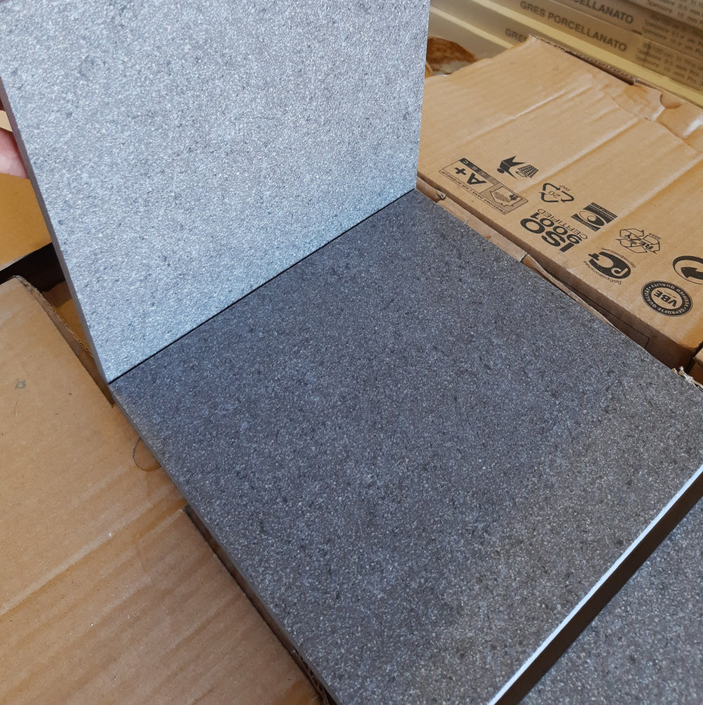Graniet-effect tegels, antraciet, 20x20 cm, p.m² van € 65,22 voor