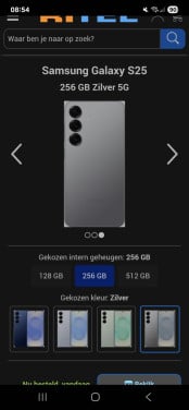 Samsung galaxy s25 zilver 256 gb