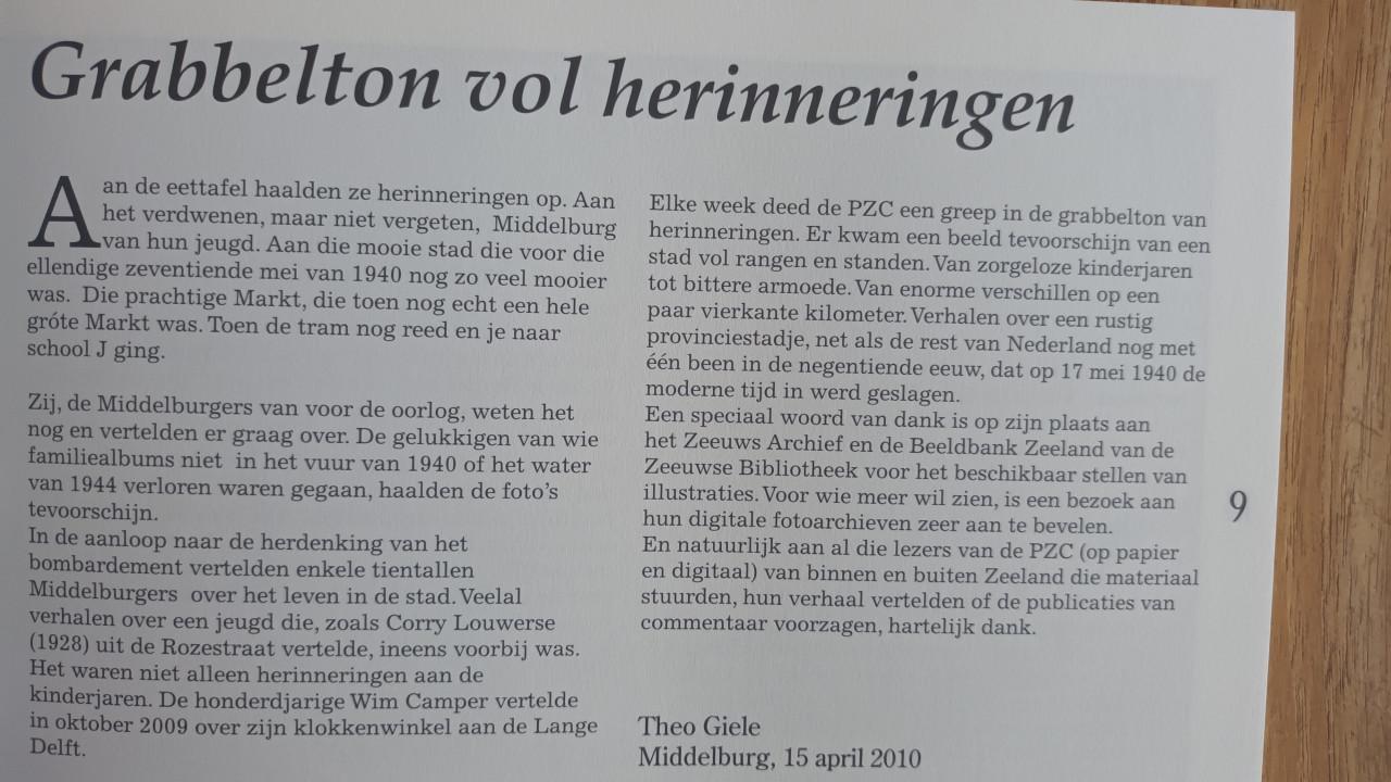 Herinneringen aan De Verdwenen Stad Middelburg 1940