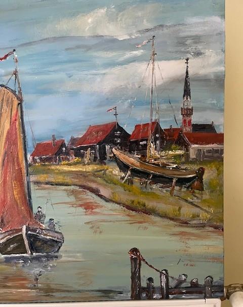 Schilderij olie verf   ---  Arm 13     van Belzen  Rotterdam
