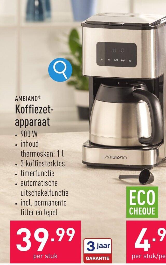 RVS Koffiezetapparaat met dubbelwandige thermoskan