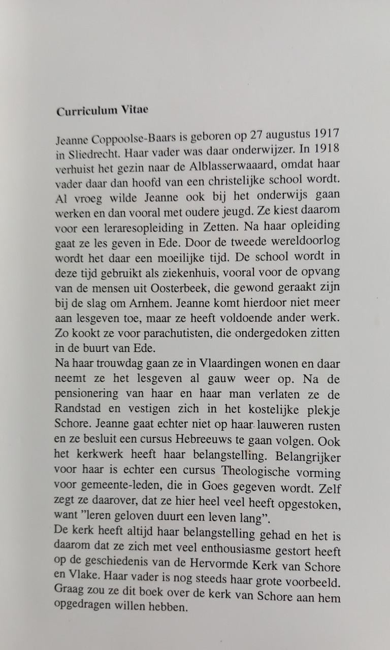 Het wel en wee van de Hervormde Gemeente te Schore en Vlake J. Coppoolse-Ba