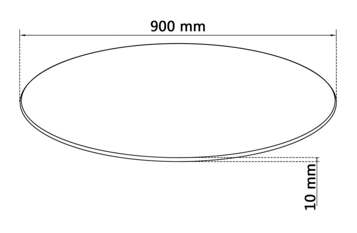 Nieuw tafelblad veiligheidsglas / Diameter 90 cm / Dikte 10 mm