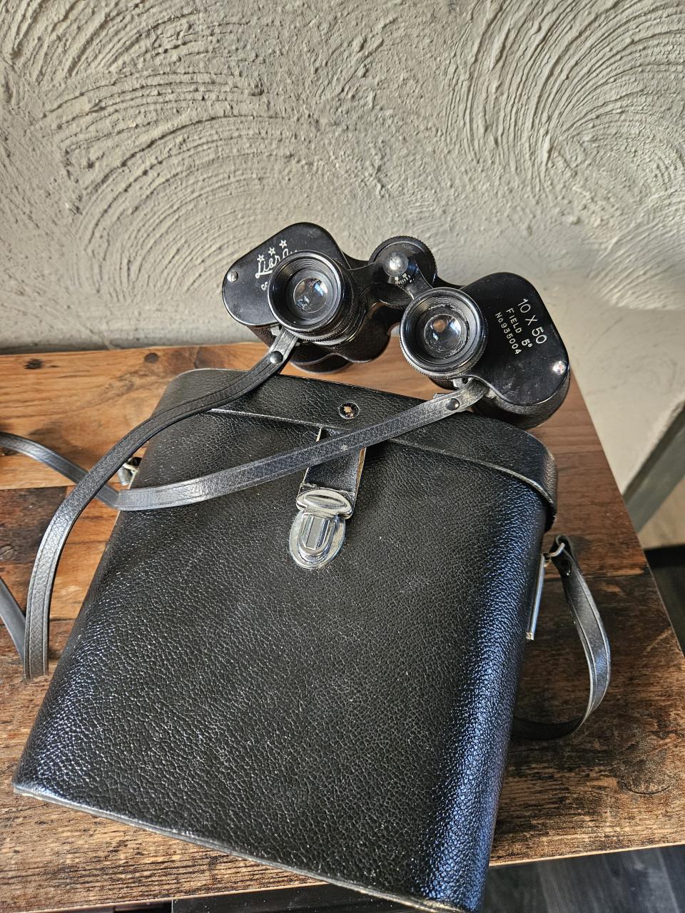 Vintage Liara 10x50 verrekijker met leren koker