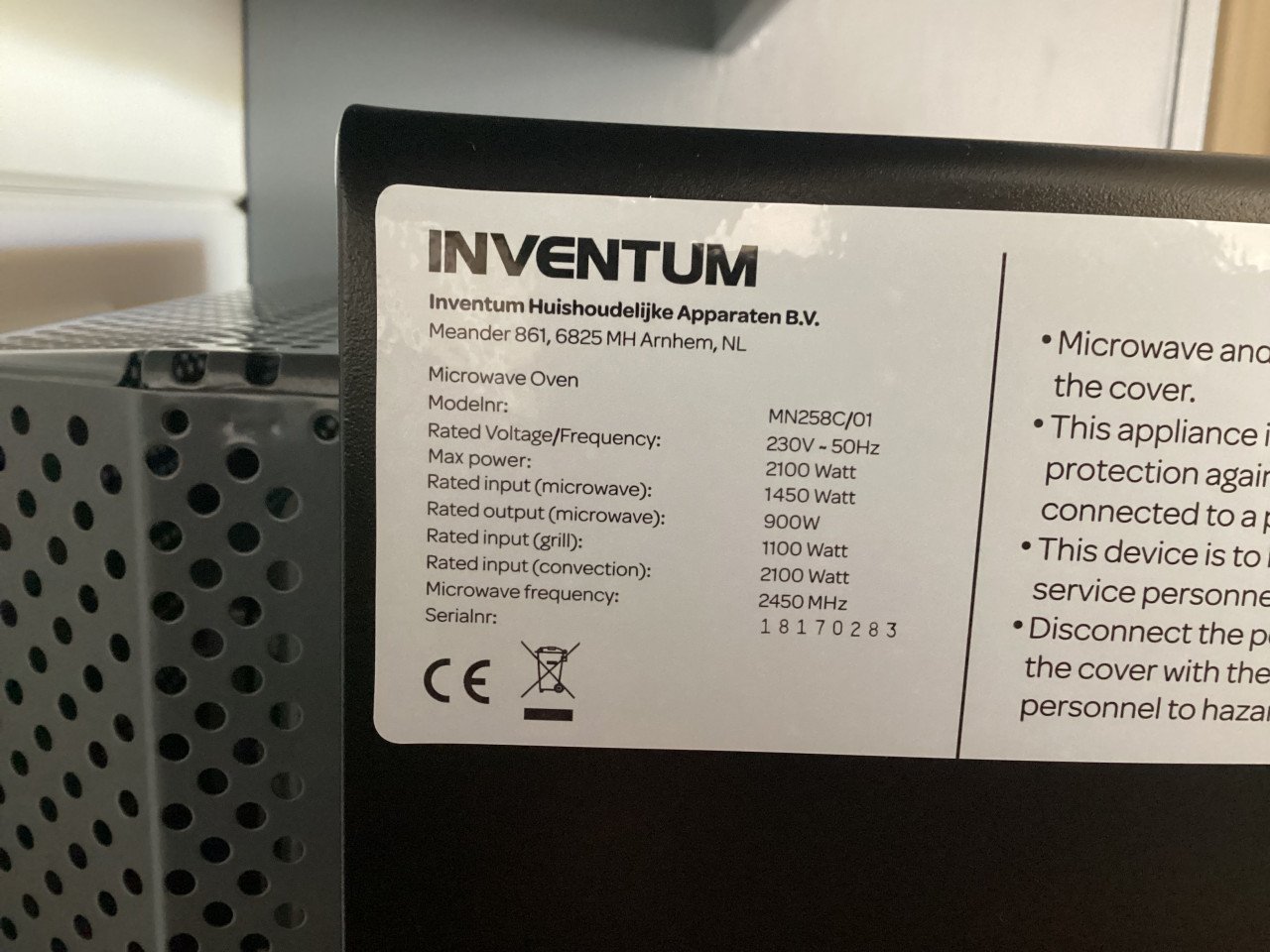 Inventum MN258C combi oven magnetron GOES z.g.a.n. GERESERVEERD