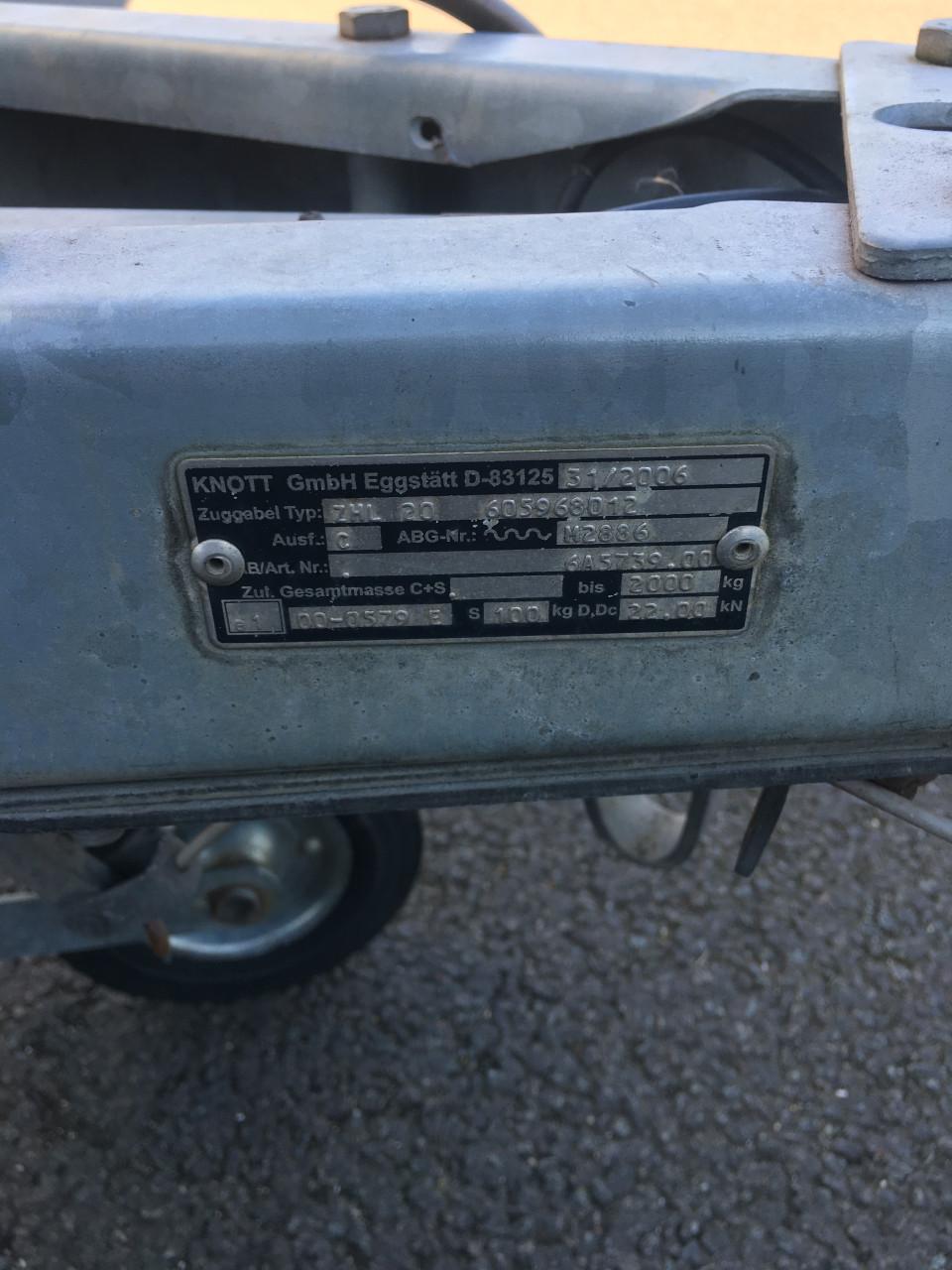 Aanhangwagen Saris 2000 kg.