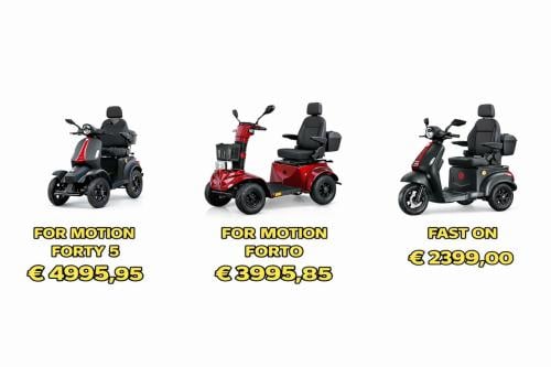 Nu in de showroom: de nieuwste For Motion‑scootmobielen