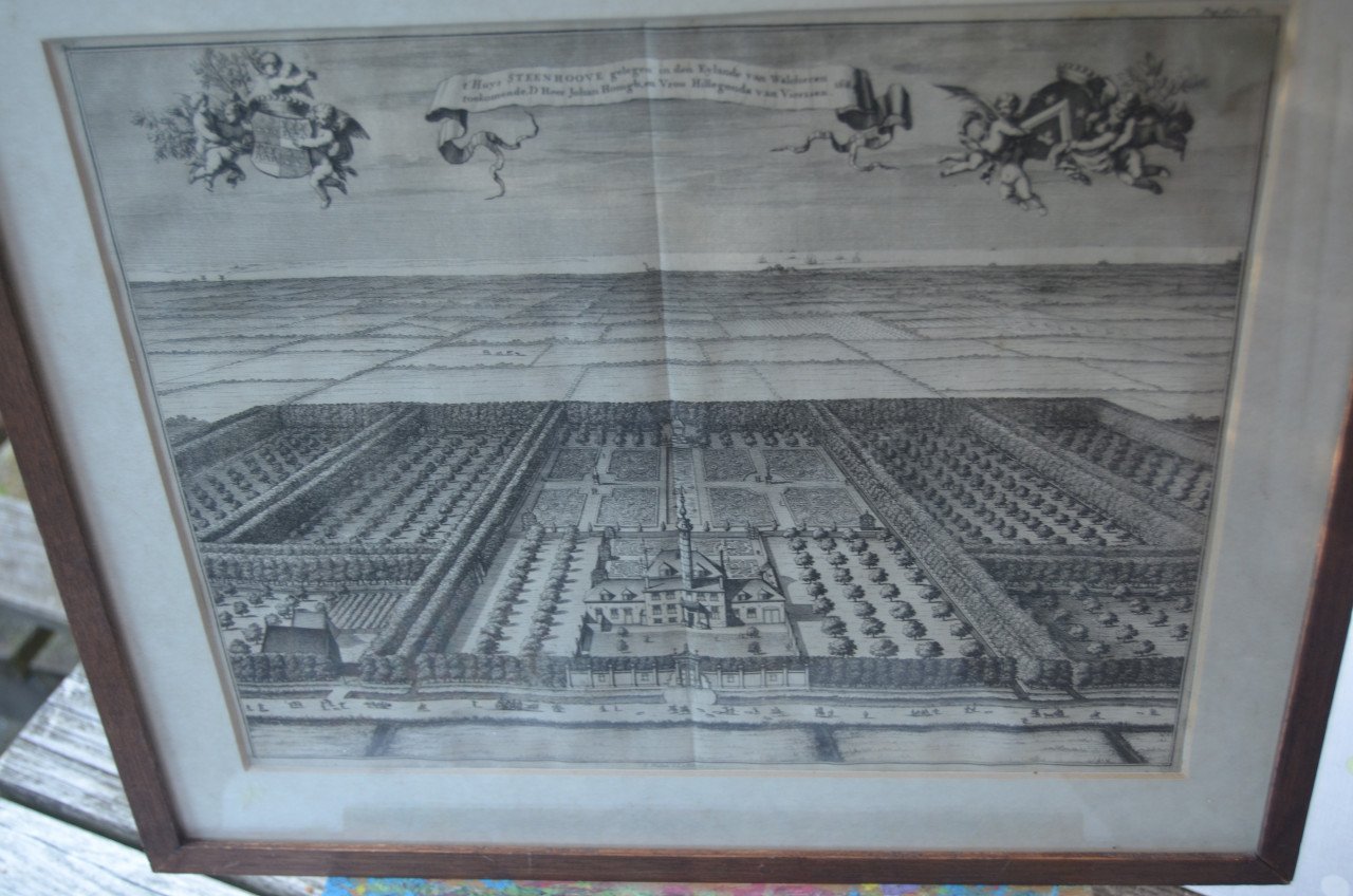 Kopergravure 'T Huys Steenhove' Smallegange 1696