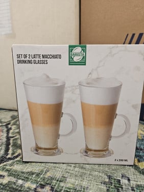 Set van 2 latte macchiato drinkglazen (280 ml)