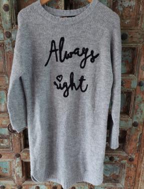 FB sister warme damesjurk maat s grijs/zwart