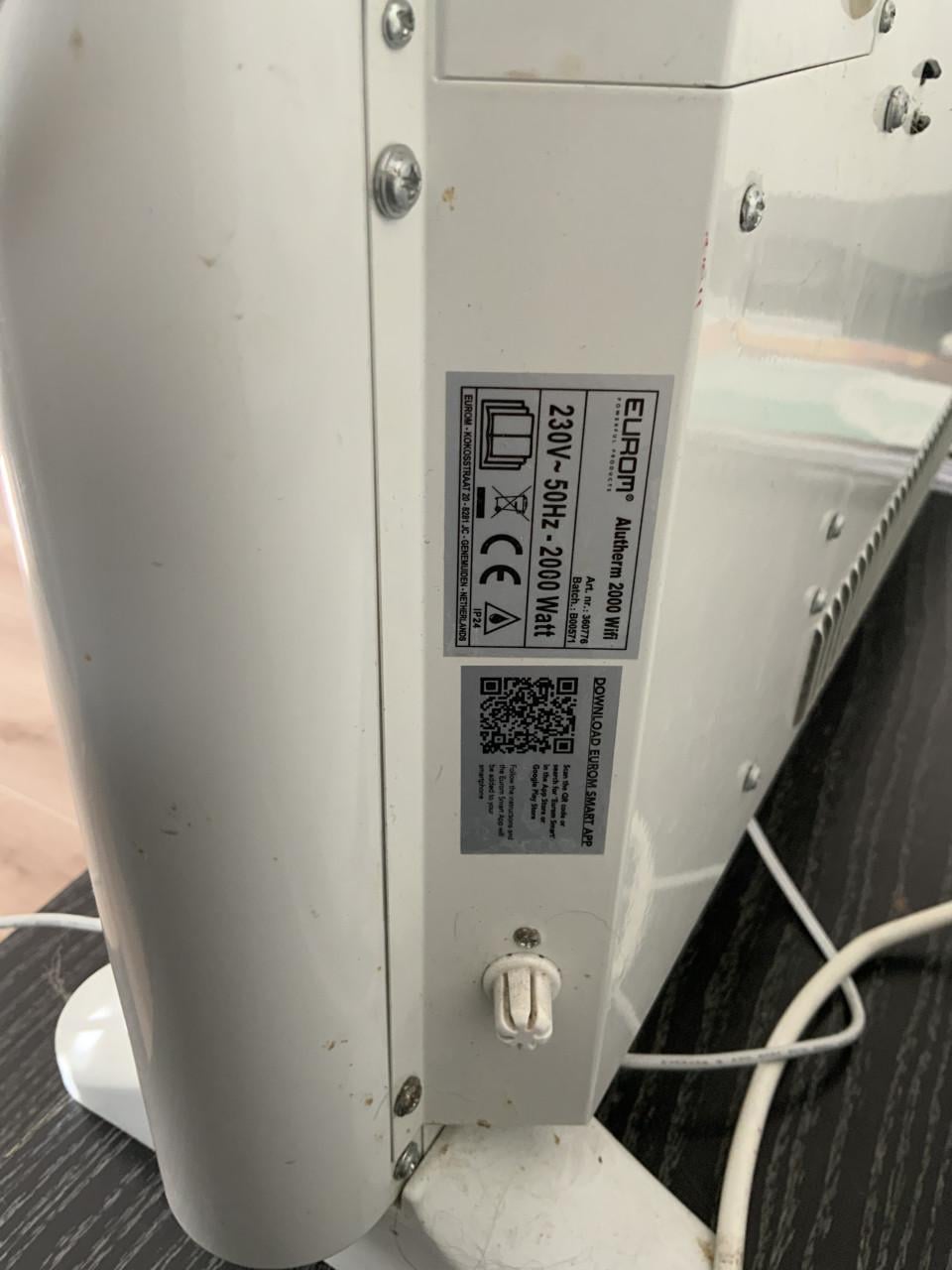 Elektrische radiator Eurom 2000watt